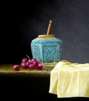 A Ginger Jar with Grapes