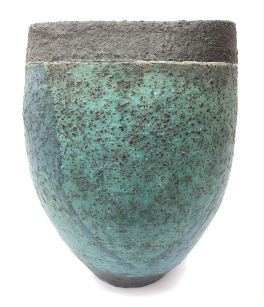 3. Turquoise Vase with Black Top
