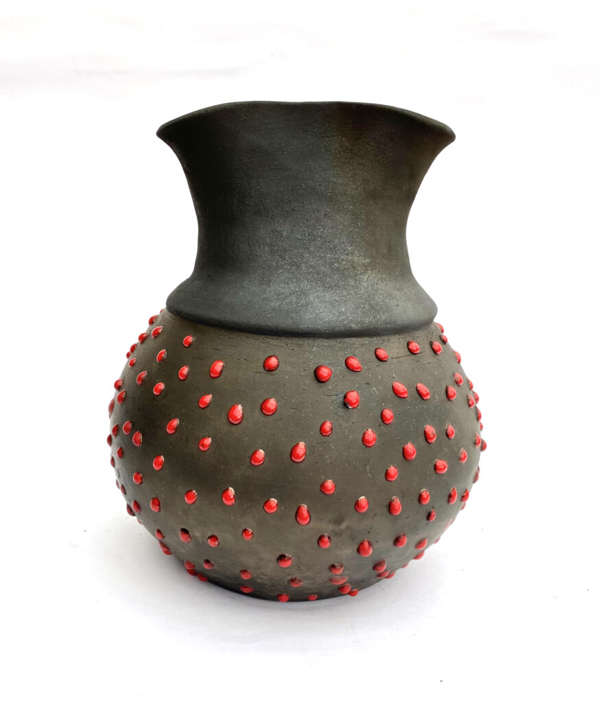11. Raku Pot with Red Spots